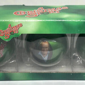 A Christmas Story Glass Christmas Ornaments 3 Pack NEW in Box‎ RARE